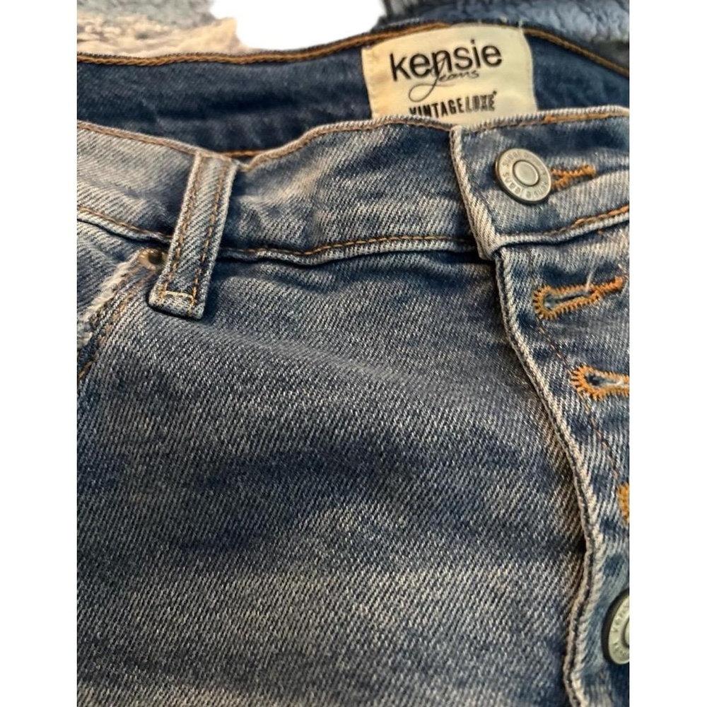 Kensie Jeans Frayed Mini Skirt Women’s Size 6/28 Light Blue Distressed Buttons - Picture 5 of 10